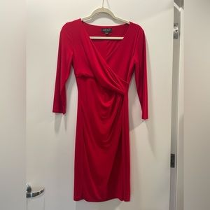 Lauren Ralph Lauren Faux-Wrap Midi Dress - Size 2